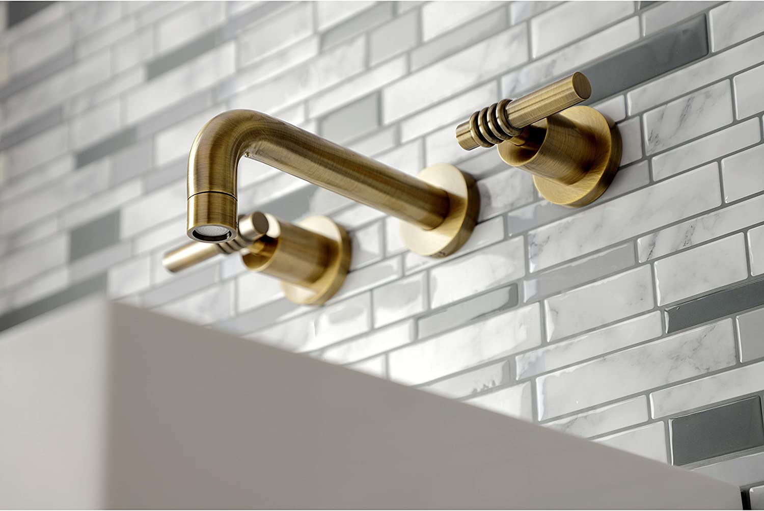 Kingston Brass KS8123ML Milano Bathroom Faucet, Antique Brass