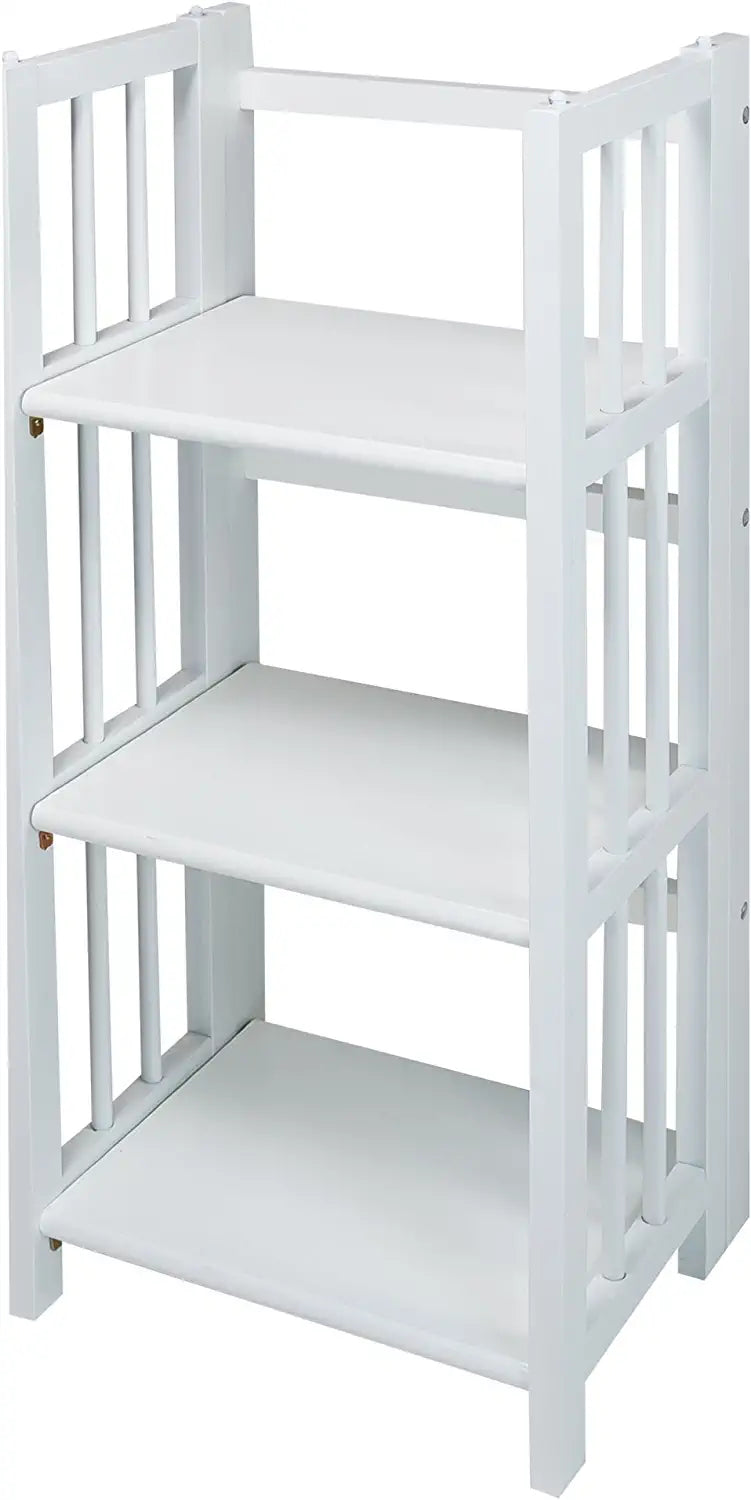 Casual Home 3-Shelf Folding Bookcase, 14&#34; Wide, White