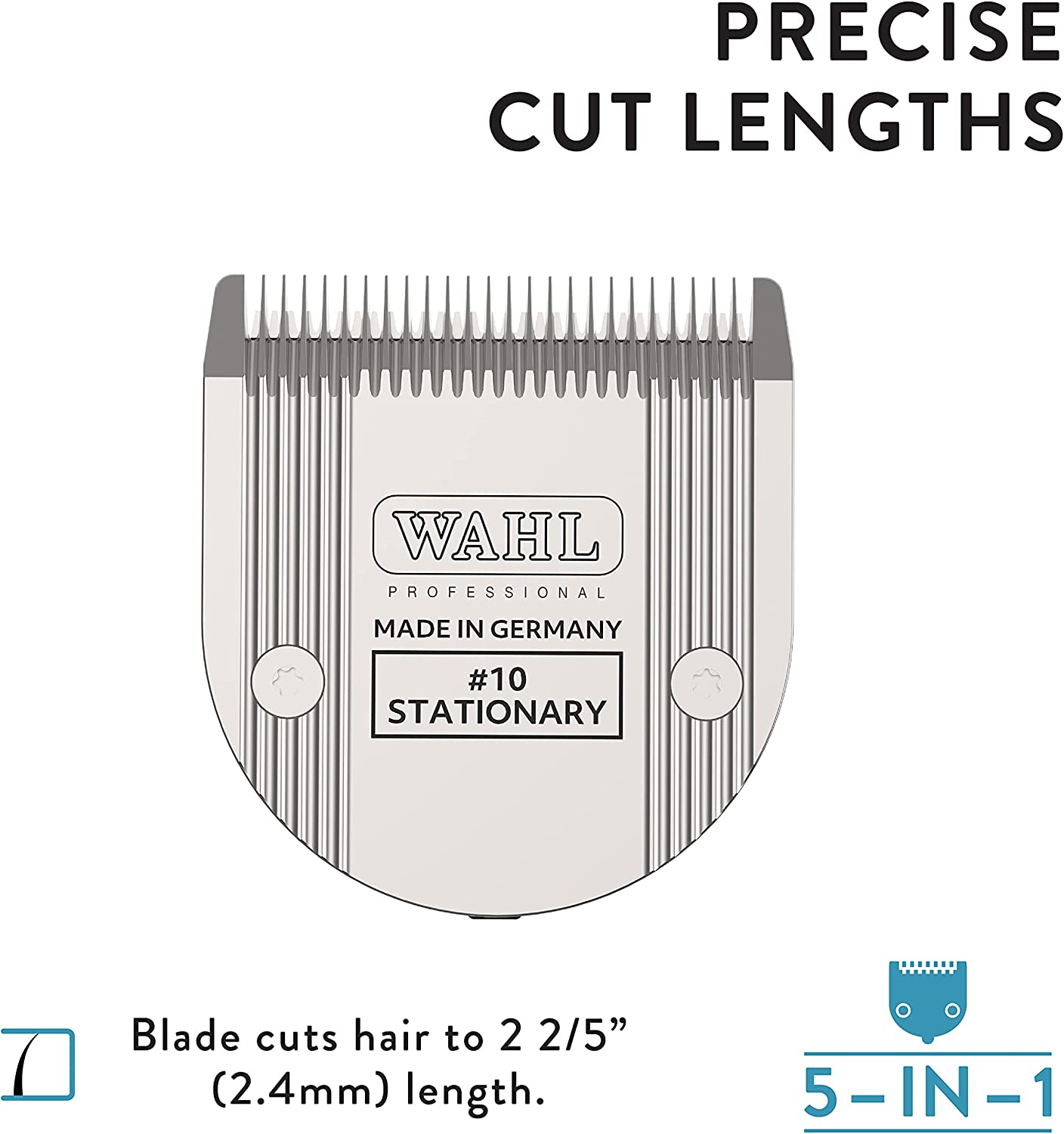 Wahl Professional Animal #10 Non-Adjustable Blade for Wahl&#39;s Arco, Bravura, Chromado, Creativa, Figura, and Motion 5-in-1 Pet, Dog, and Horse Clippers (#41873-7230), Silver