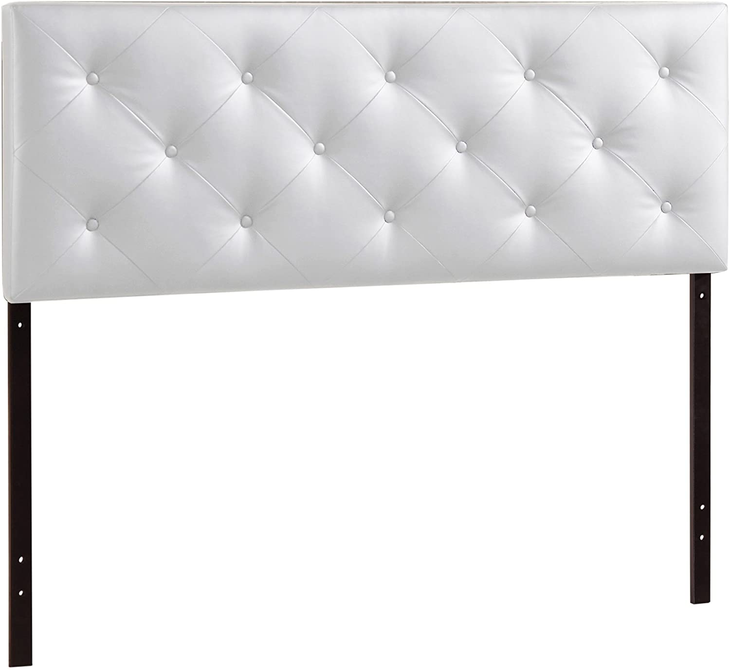 Baxton Studio Baltimore Modern and Contemporary Full White Faux Leather Upholstered Headboard