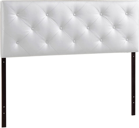 Baxton Studio Baltimore Modern and Contemporary Queen White Faux Leather Upholstered Headboard