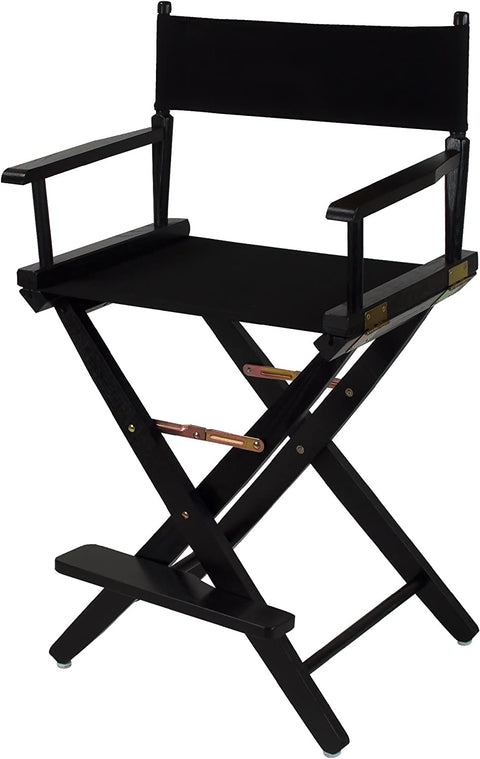 Extra-Wide Premium 24 Directors Chair Black Frame W/Black Color Cover