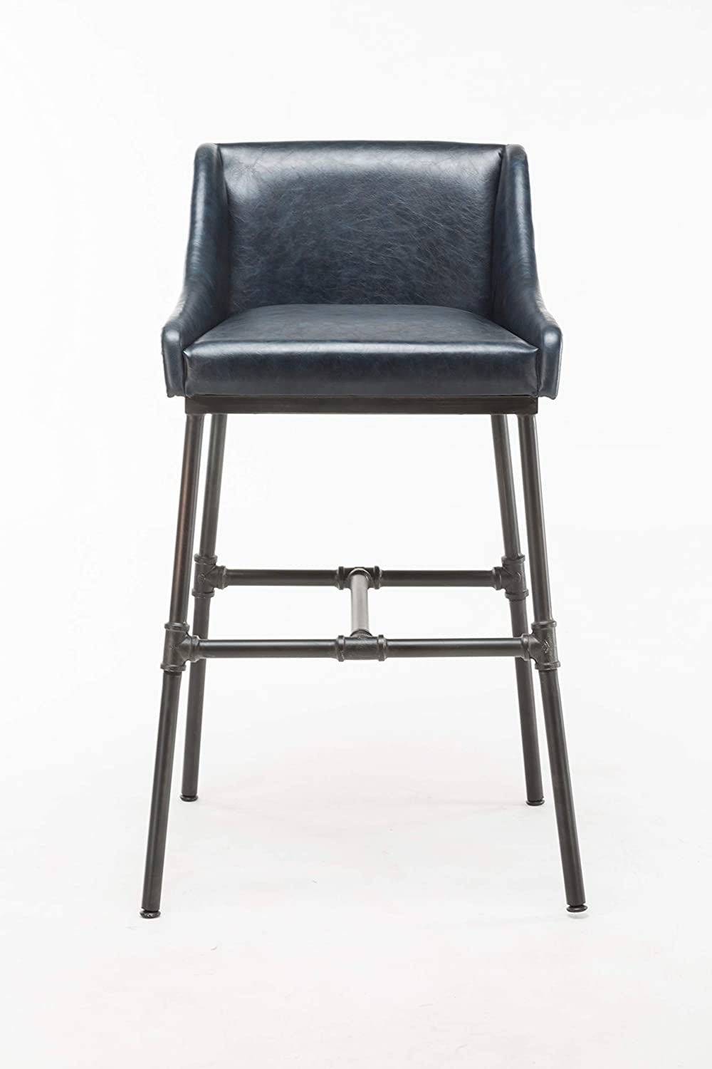 Burnham Home Parlor Upholstered Bar Stool, Navy Blue