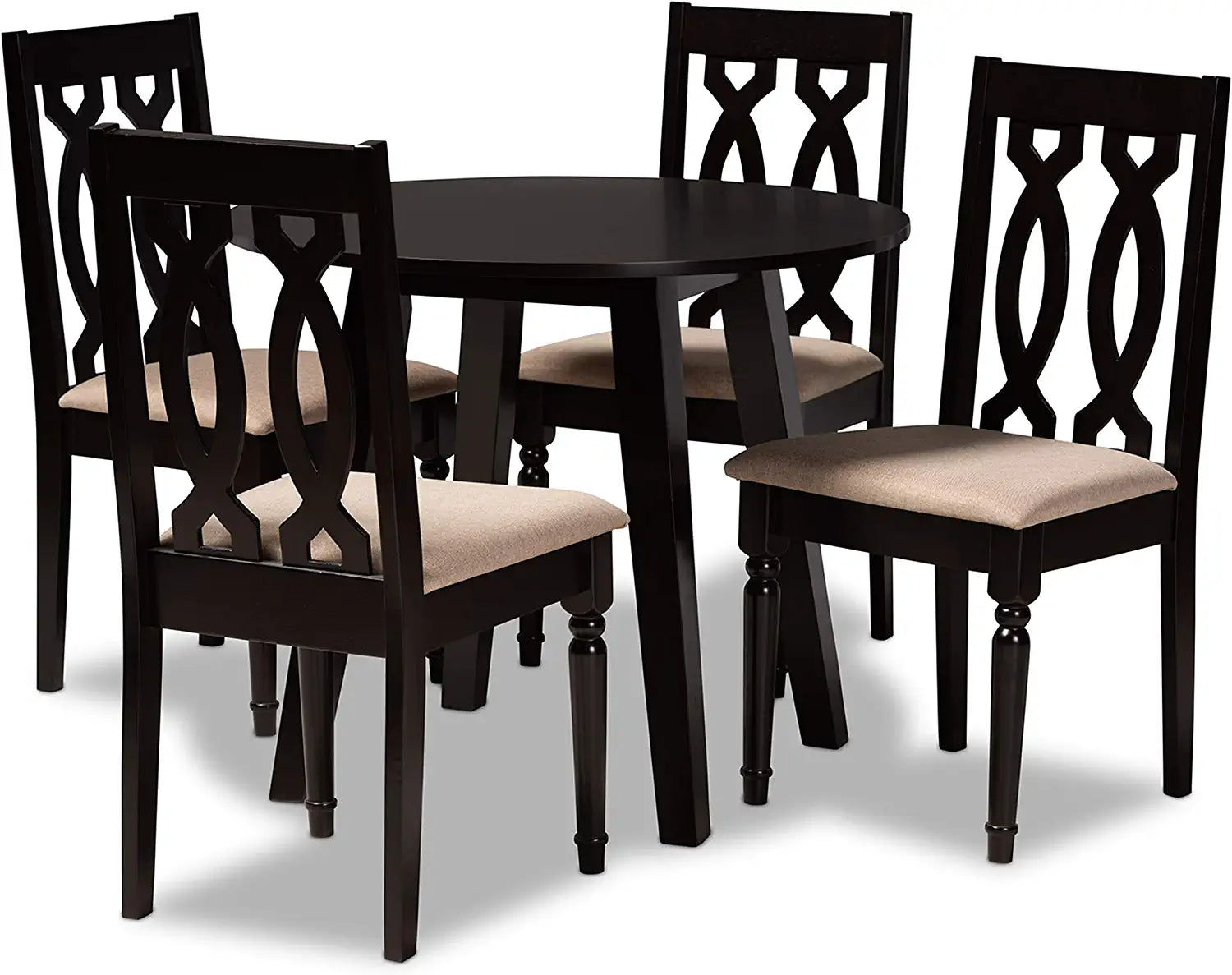 Baxton Studio Dining Sets, Sand/dark brown