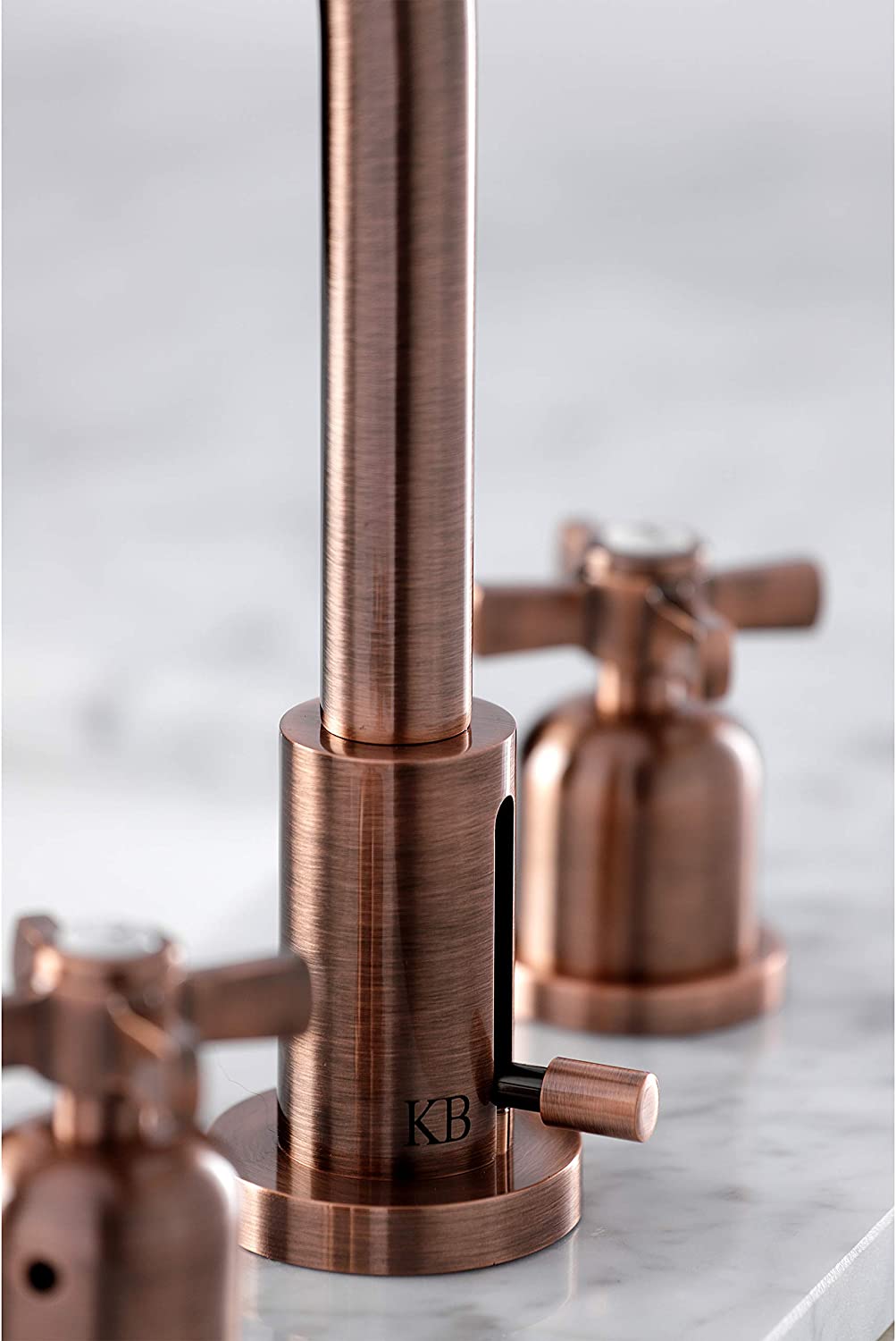 Kingston Brass FSC892ZXAC Millennium Widespread Bathroom Faucet, Antique Copper