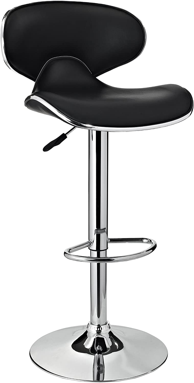 Powell Furniture Powell PU, Chrome/Black Barstool