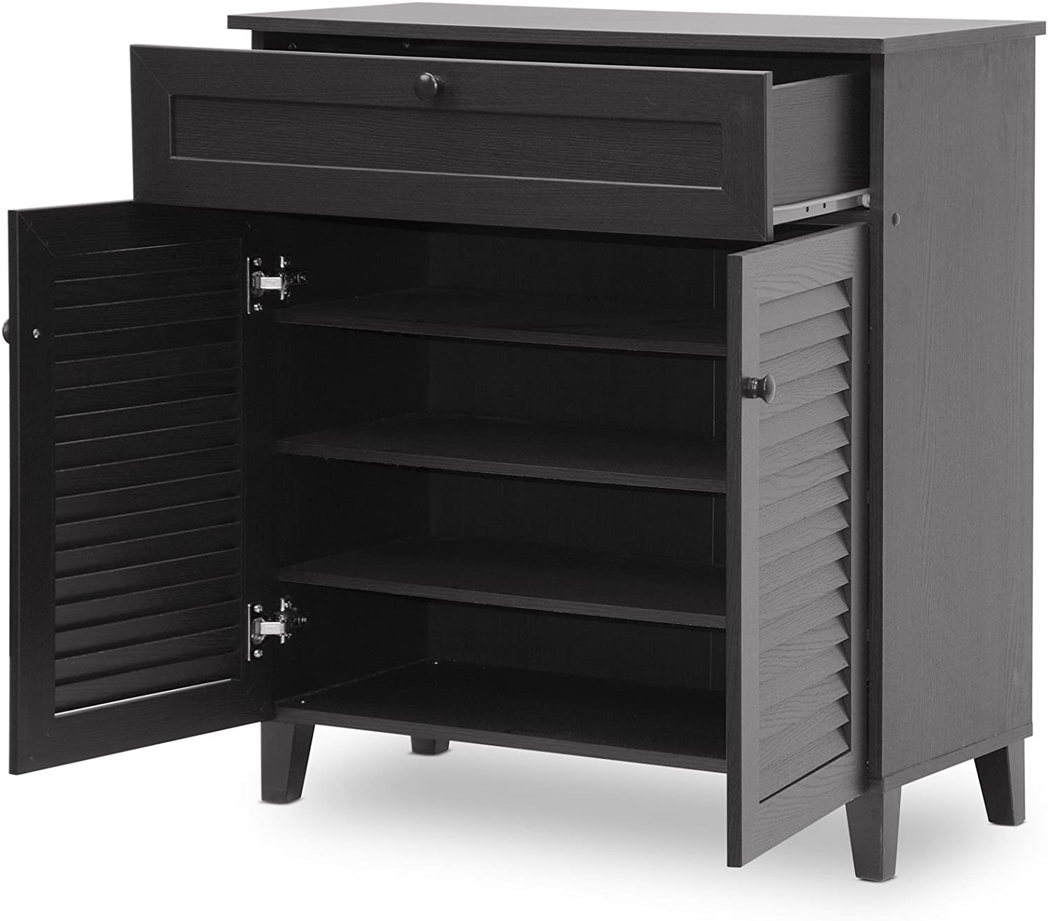 Baxton Studio Calvin Shoe-Storage Cabinet, Espresso