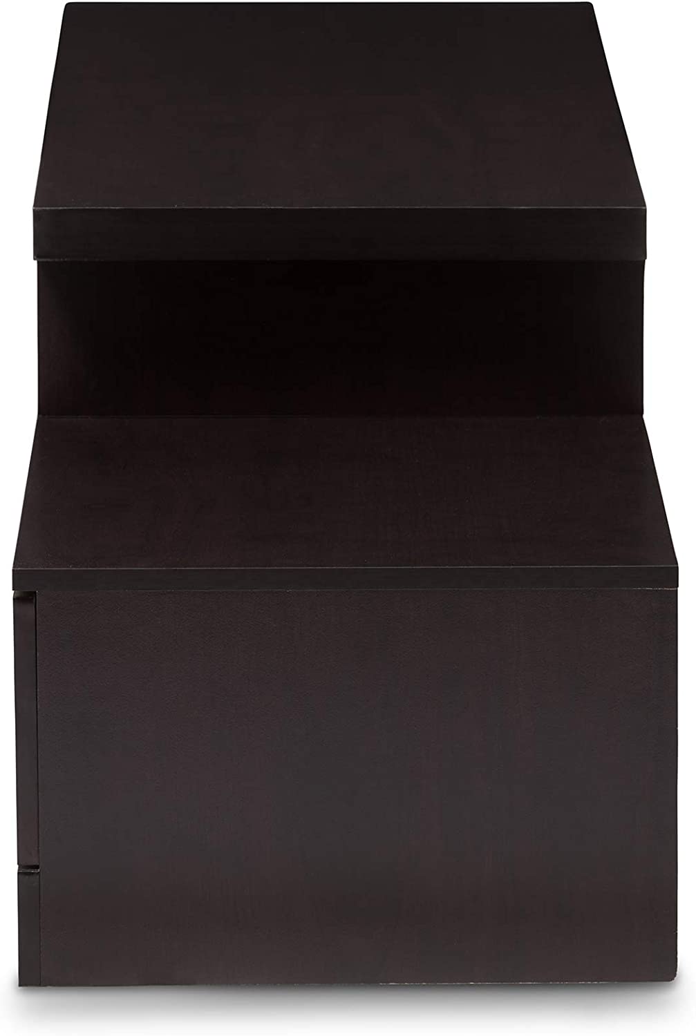 Baxton Studio FTV-4125 Television-Stands, 18&#34; x 18&#34; x 94&#34;, Dark Brown