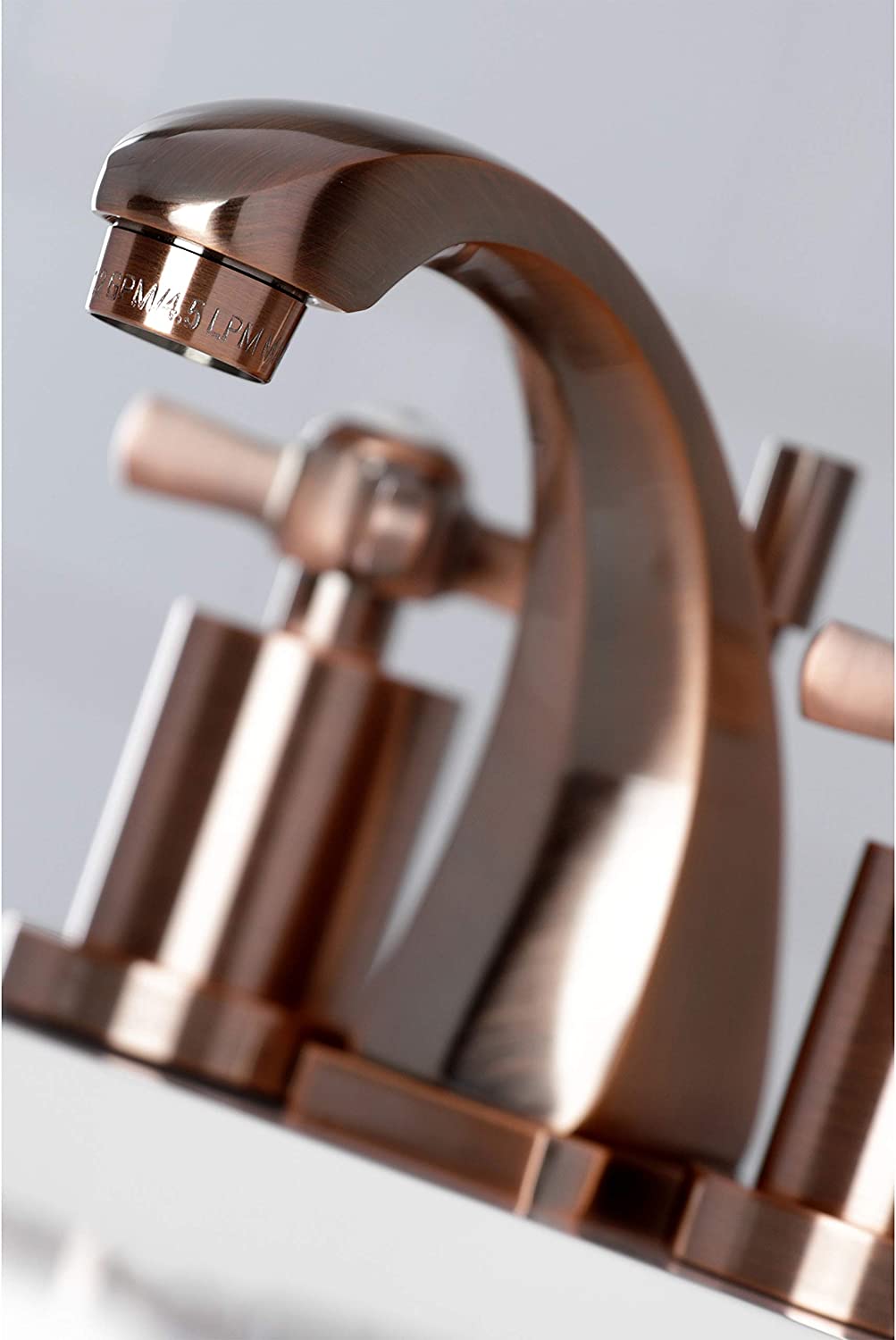 Kingston Brass KS494ZXAC Millennium Widespread Bathroom Faucet, Antique Copper