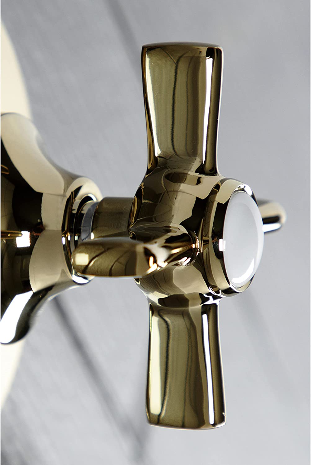 Kingston Brass KS3032ZX Three-Way Diverter Valve with Trim Kit, Polished Brass