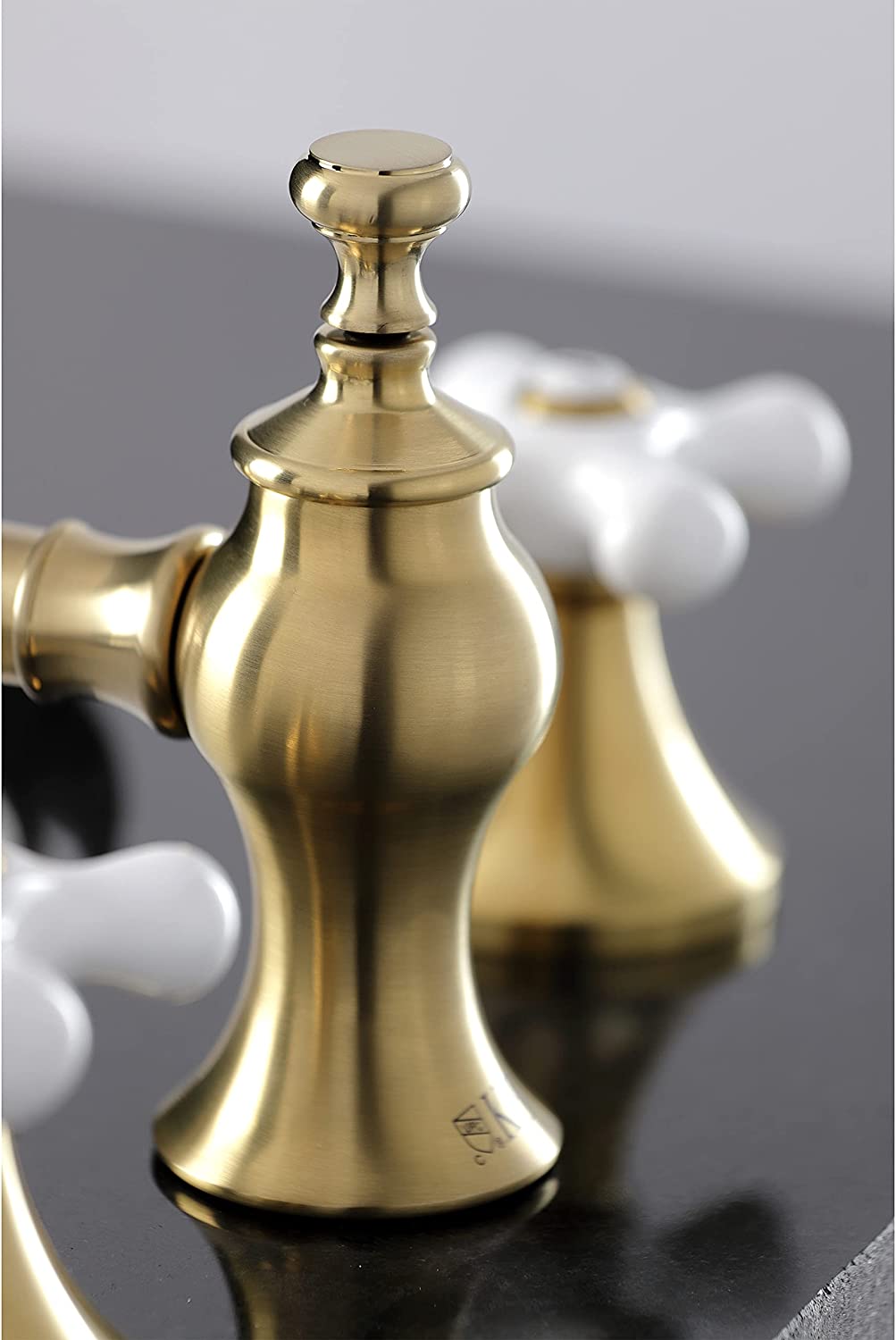 Kingston Brass KC7067PX Vintage 8 in. Widespread Bathroom Faucet, Brushed Brass