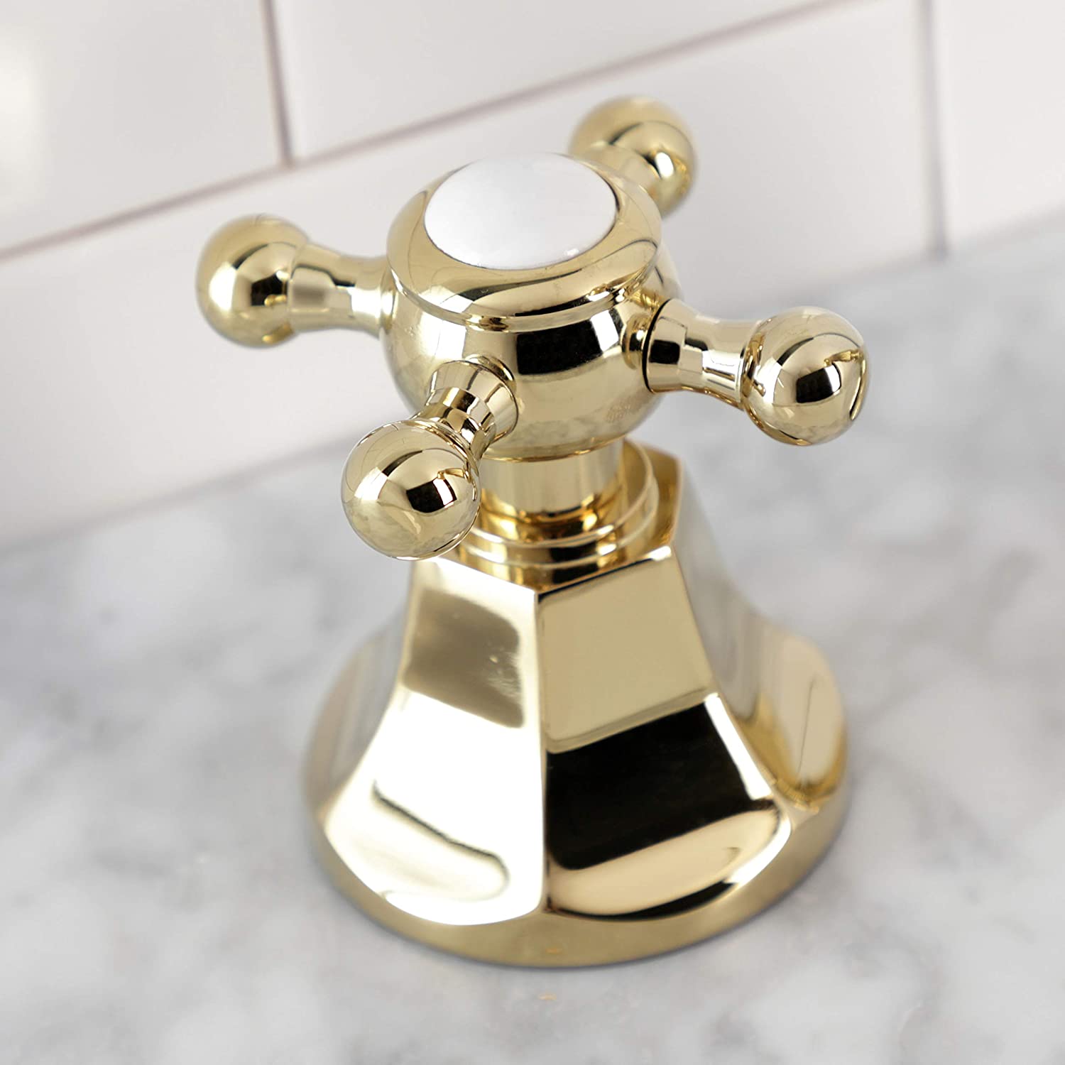 Kingston Brass KSK4302BXTR Deck Mount Hand Shower with Diverter for Roman Tub Faucet, Polished Brass