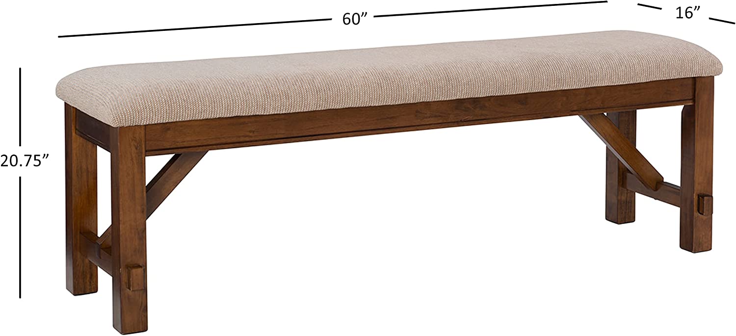 Powell Company Kraven Dining Bench, Hazelnut 60&#34; L x 16&#34; W x 20.25&#34; H