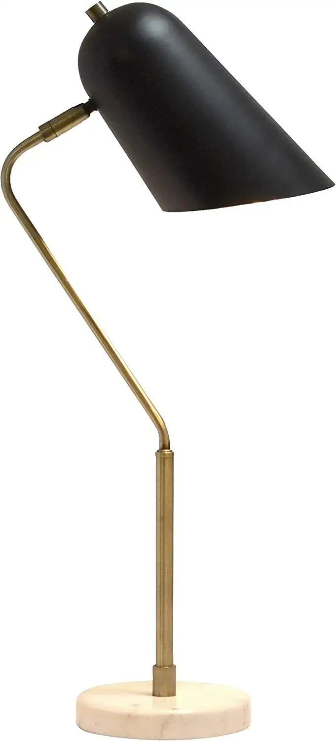 Elegant Designs LD1058-ABS Antique Brass and Marble Base Arched Desk Lamp