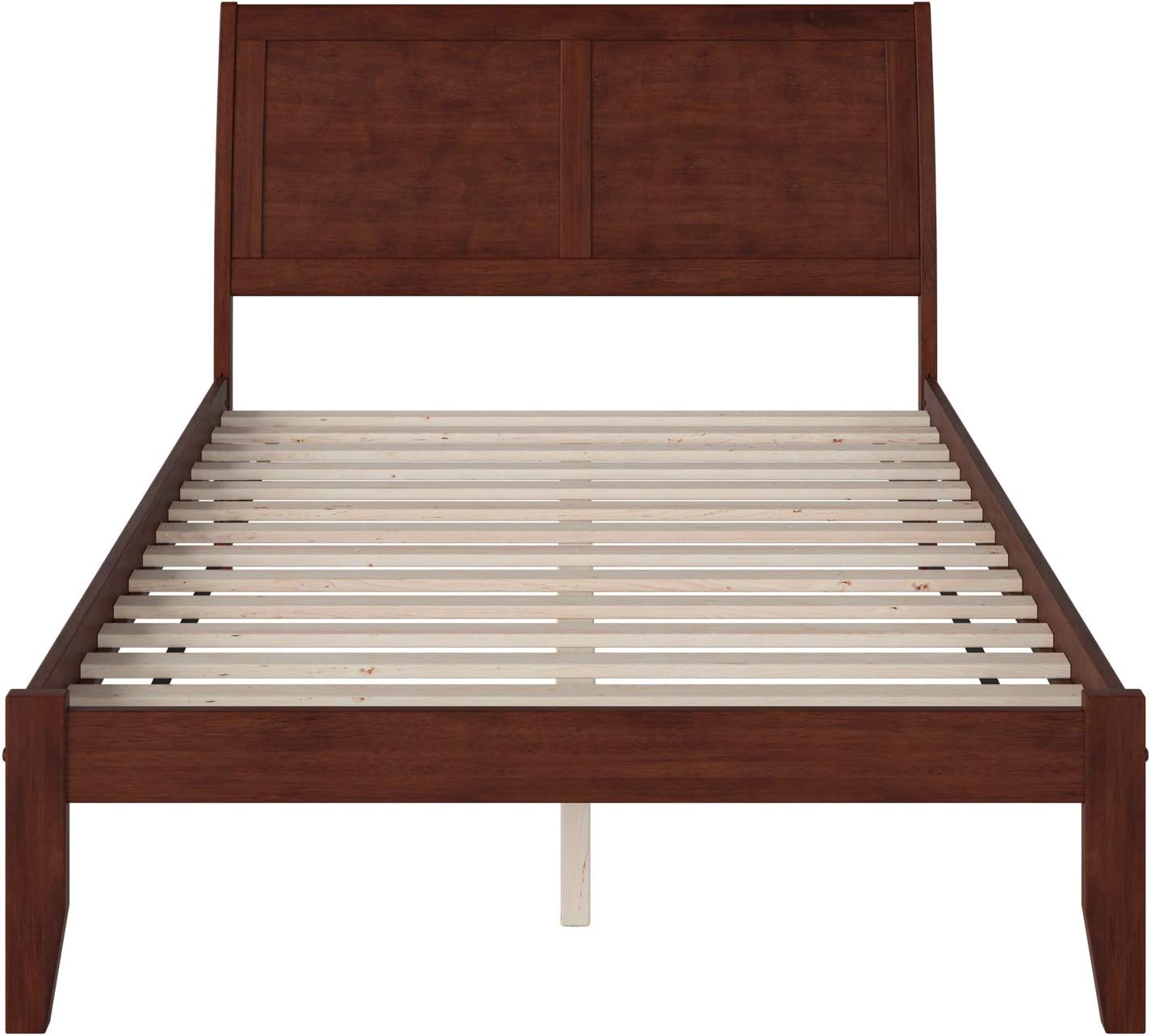 AFI Portland Platform Bed with Open Footboard and Turbo Charger, Full, Walnut
