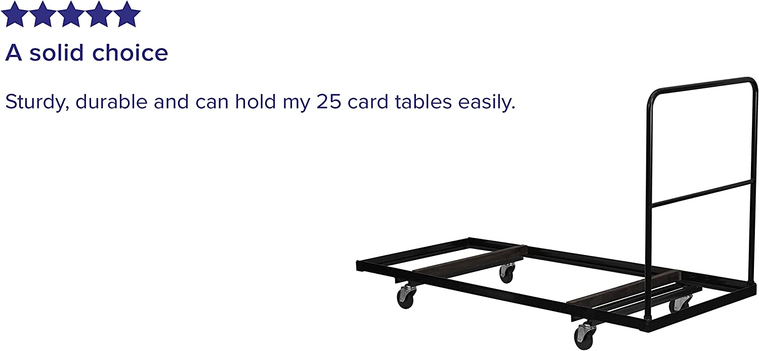 Flash Furniture Black Folding Table Dolly for 30&#39;&#39;W x 72&#39;&#39;D Rectangular Folding Tables