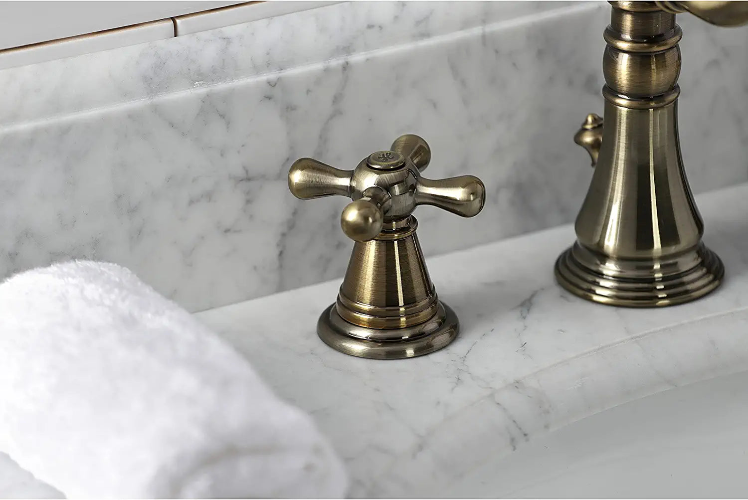 Kingston Brass FSC19733AAX American Classic Widespread Bathroom Faucet, Antique Brass