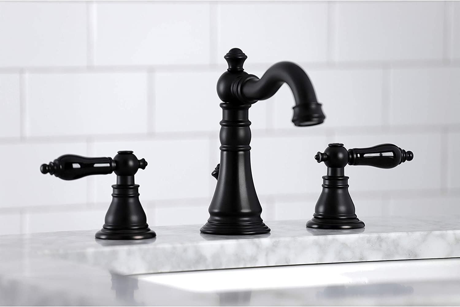 Kingston Brass FSC1970AKL Duchess Widespread Bathroom Faucet, Matte Black