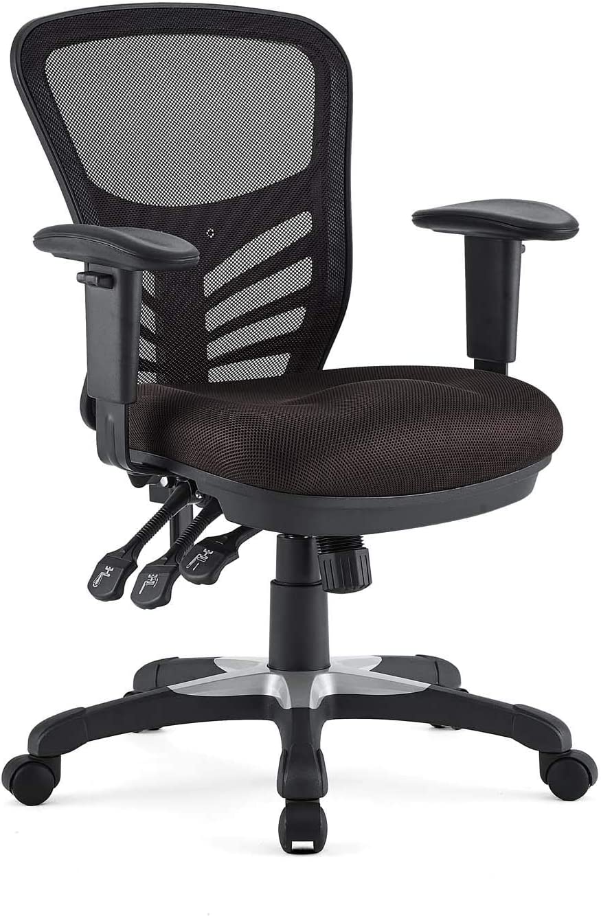 Modway Articulate Ergonomic Mesh Office Chair in Brown