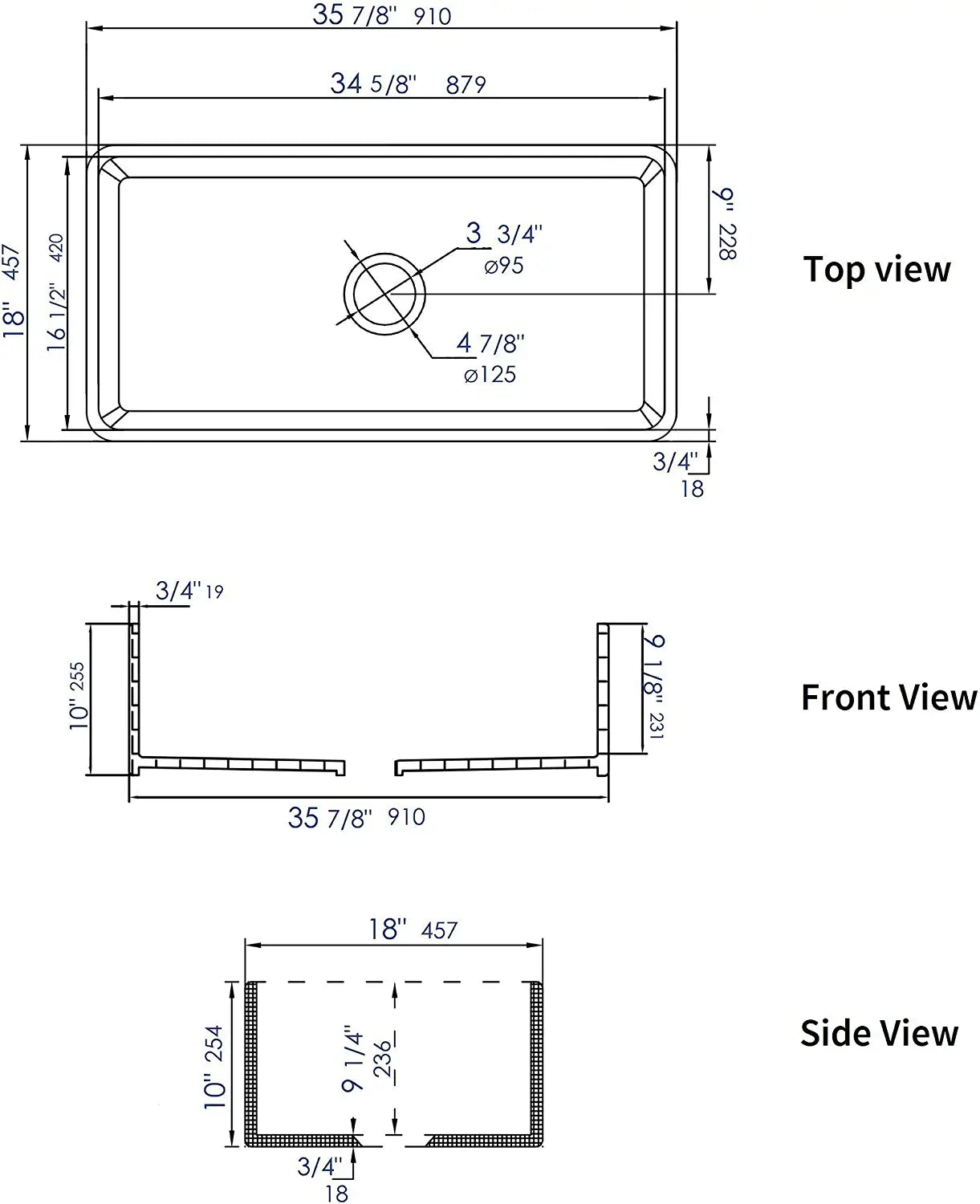 ALFI brand ABF3618-GM Kitchen Sink, Grey Matte