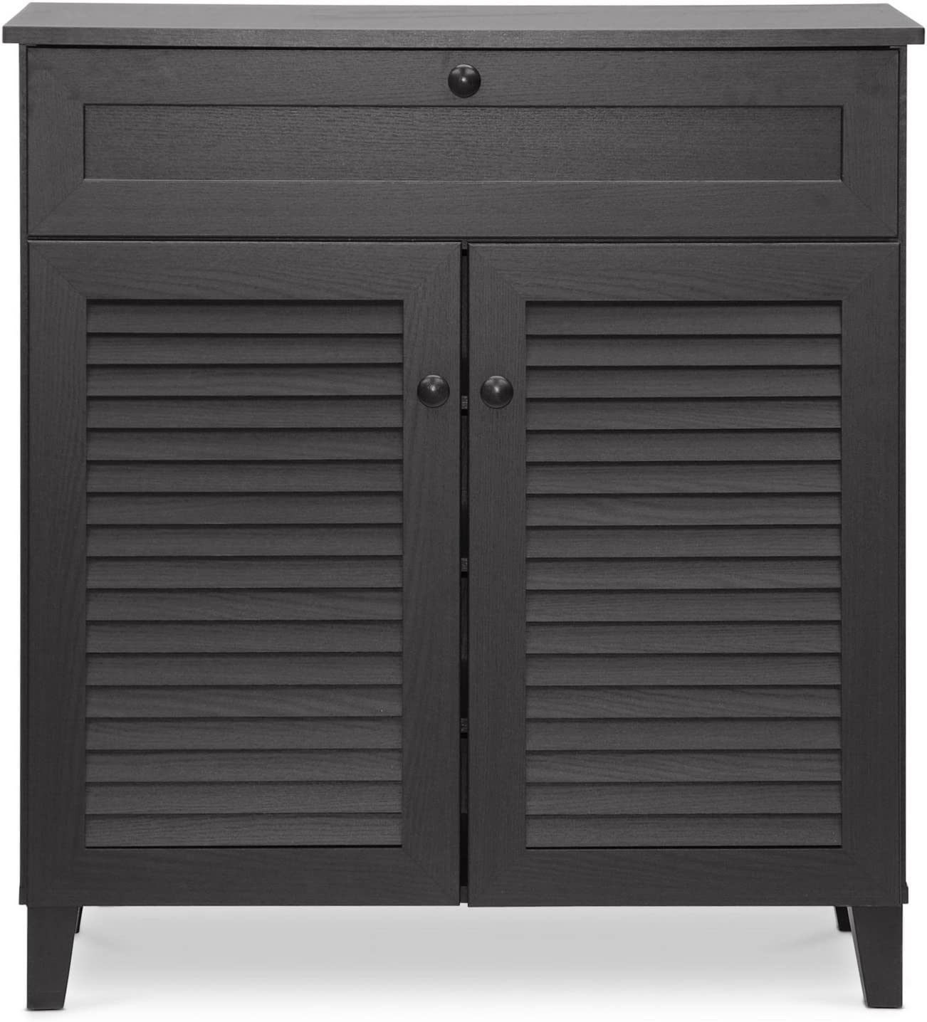 Baxton Studio Calvin Shoe-Storage Cabinet, Espresso