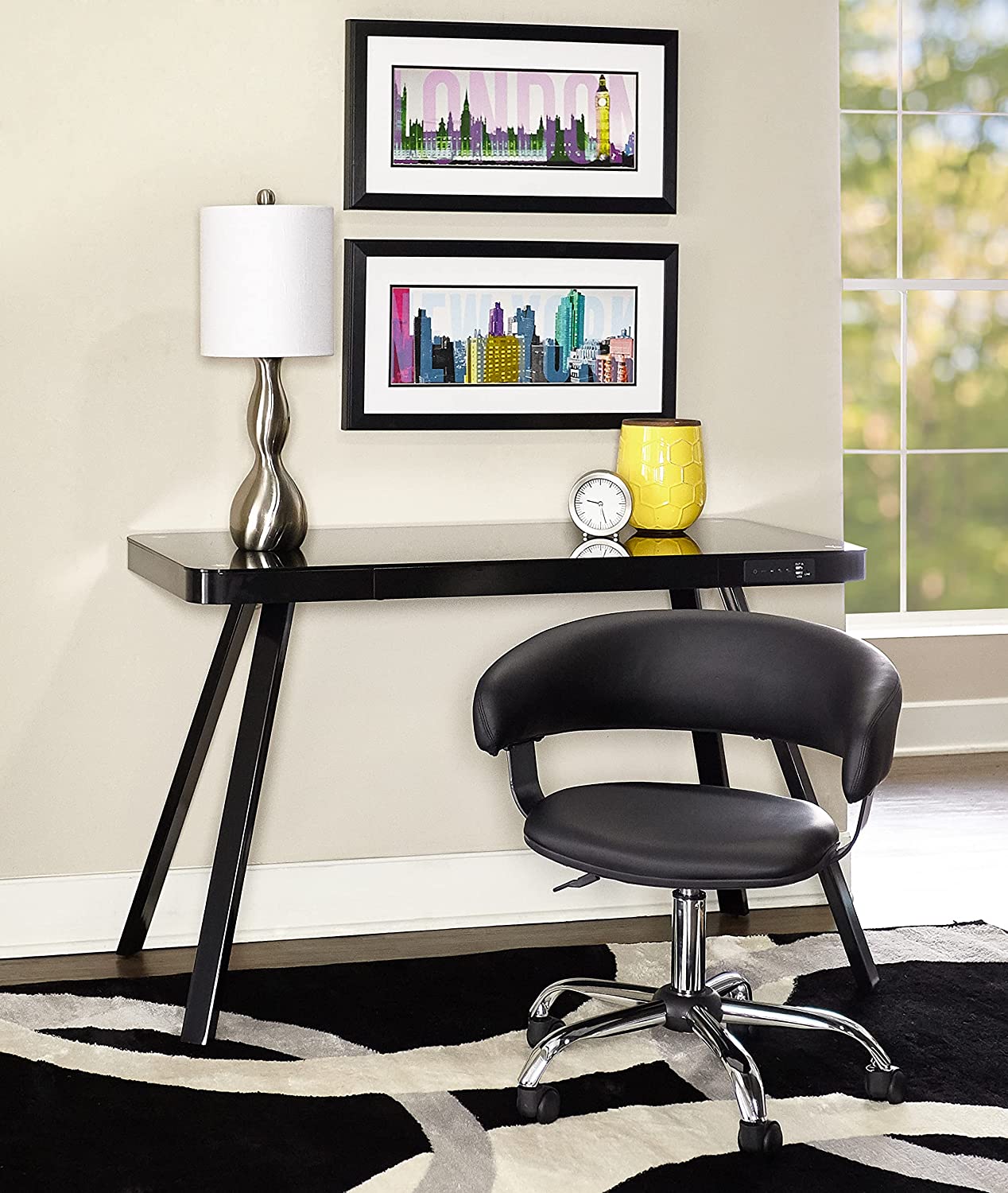 Powell Gas Lift Desk Chair, Black