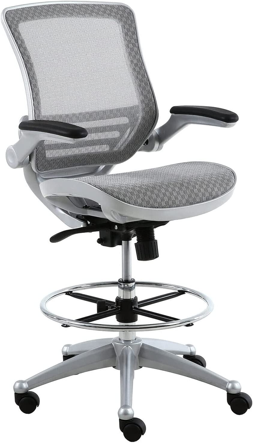 Harwick Evolve All Mesh Heavy Duty Drafting Chair - Platinum Finish