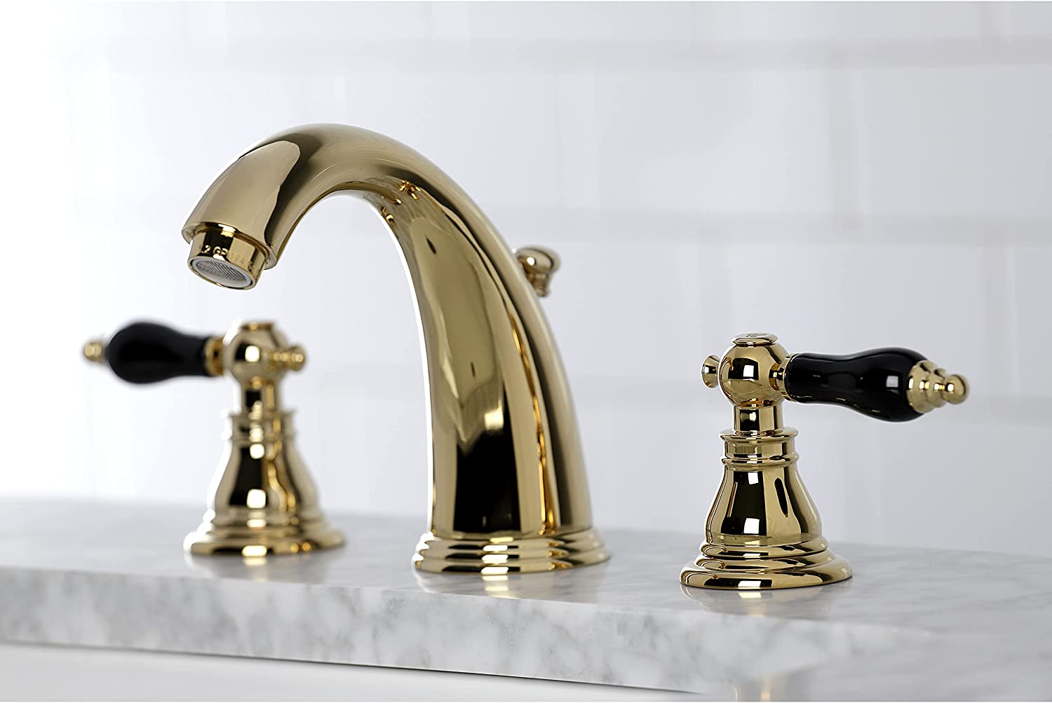 Kingston Brass KB982AKL Duchess Widespread Bathroom Faucet, Polished Brass