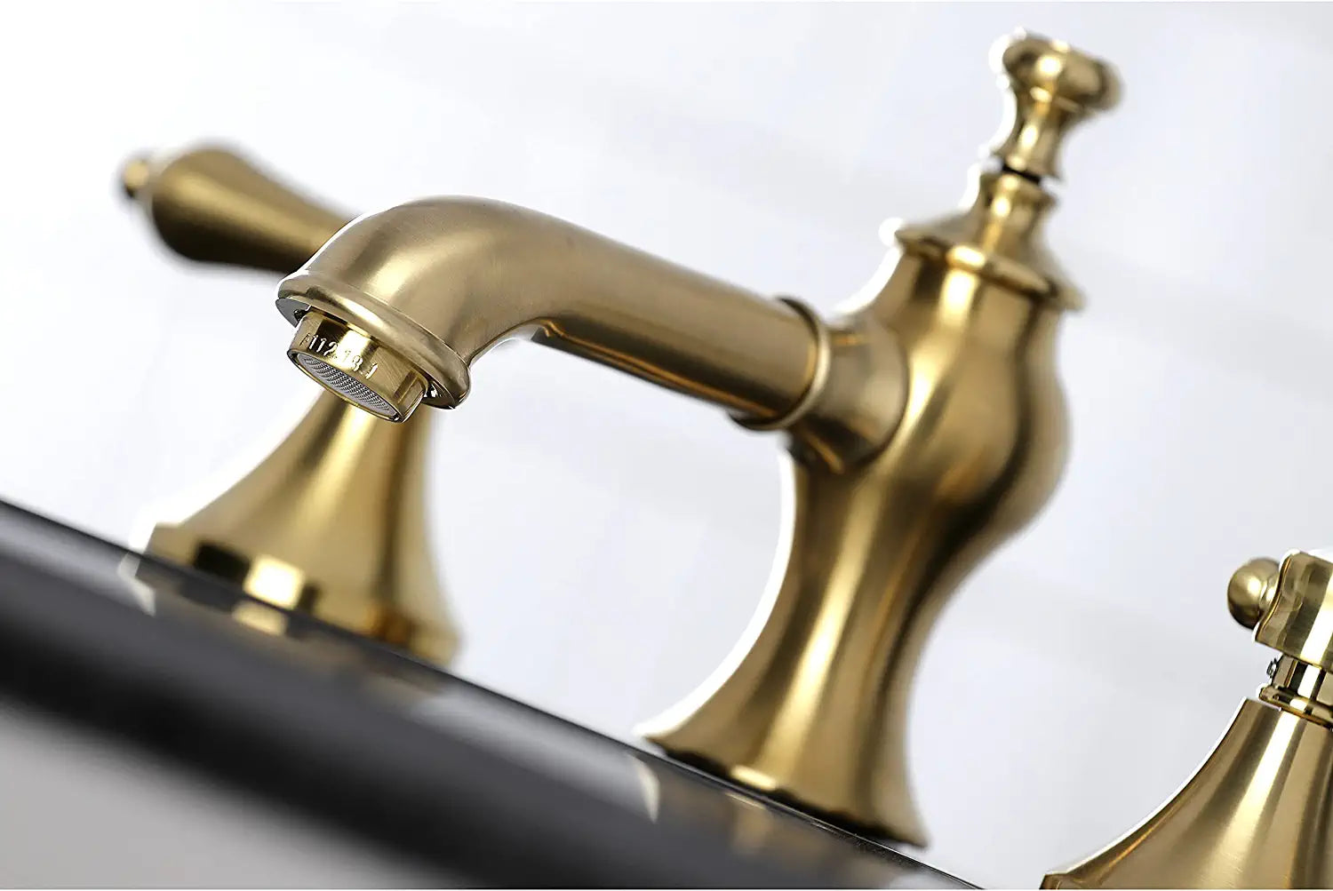 Kingston Brass KC7067BAL Heirloom 8 in. Widespread Bathroom Faucet, Brushed Brass