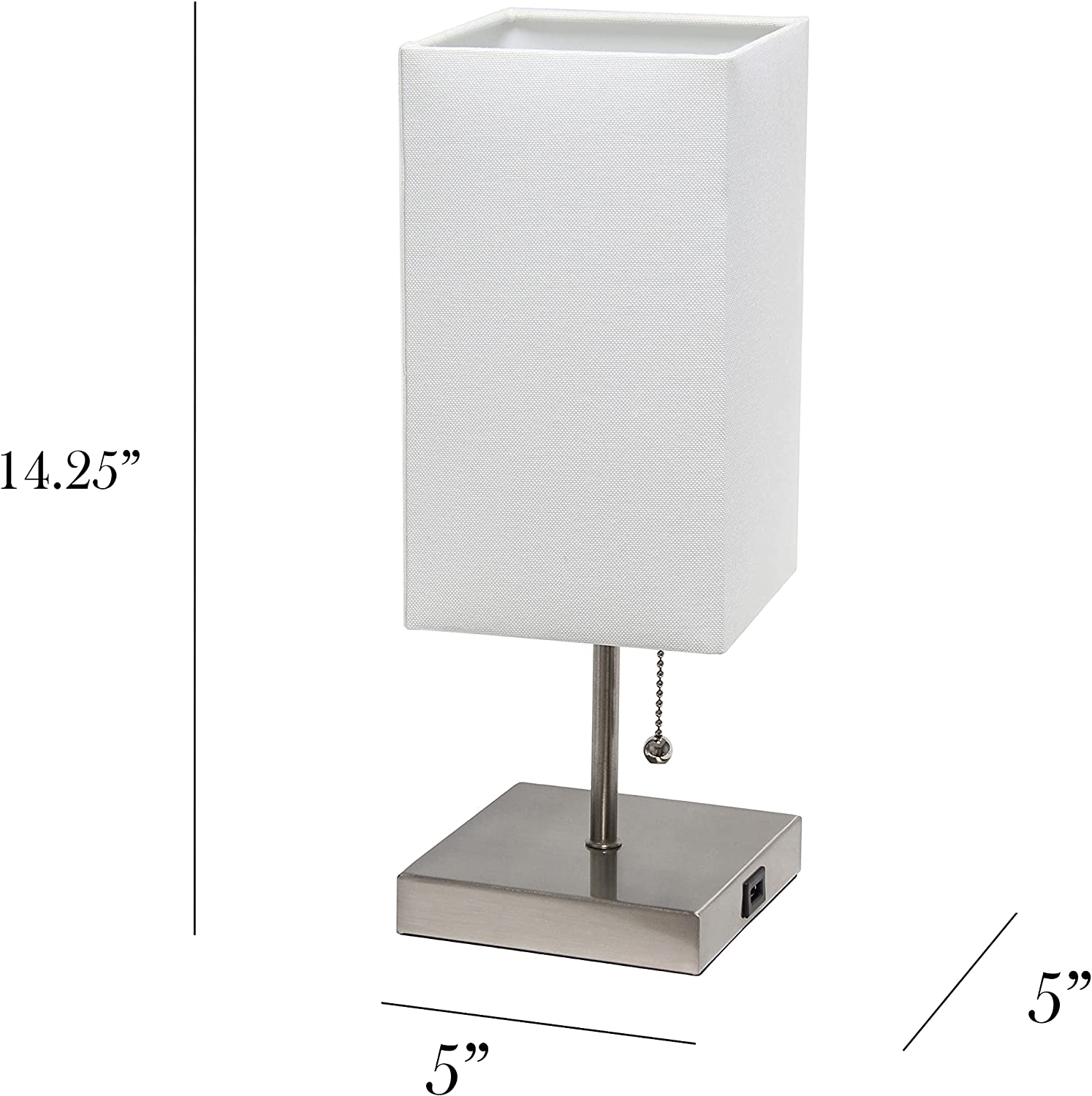 Simple Designs LC2004-WOW-2PK Lamp Set, White/White