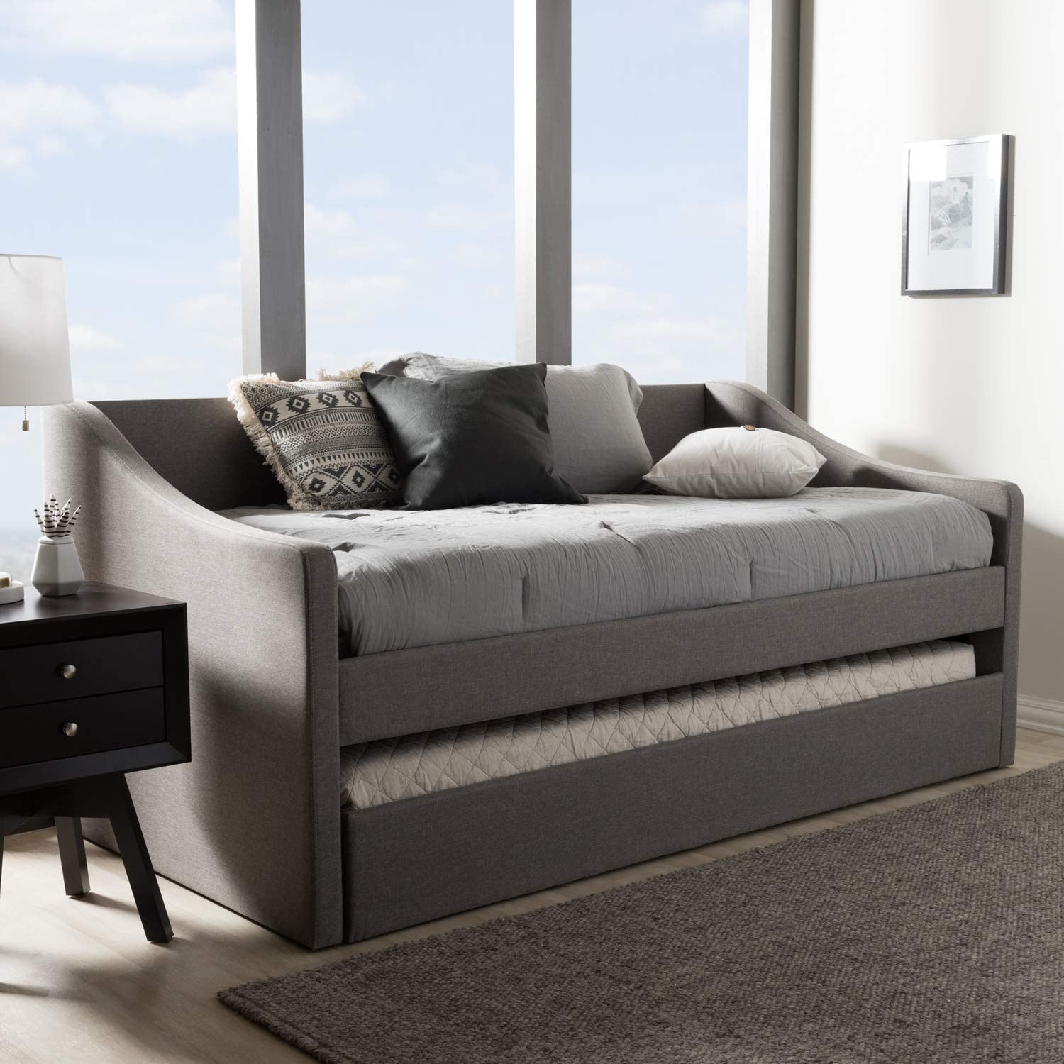 Baxton Studio Barnstorm Upholstered Daybed Grey