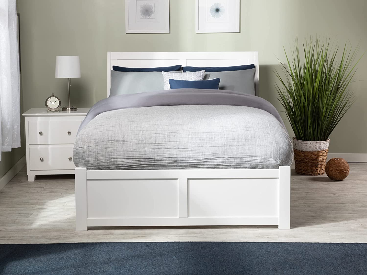 Atlantic Furniture Portland Platform Bed, Full, White