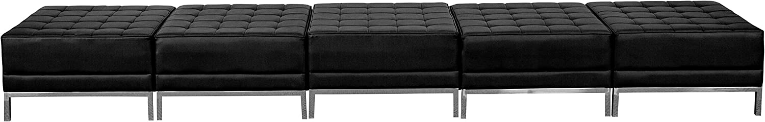 Flash Furniture HERCULES Imagination Series Black LeatherSoft Five Seat Bench