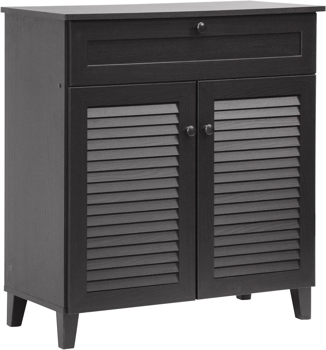 Baxton Studio Calvin Shoe-Storage Cabinet, Espresso