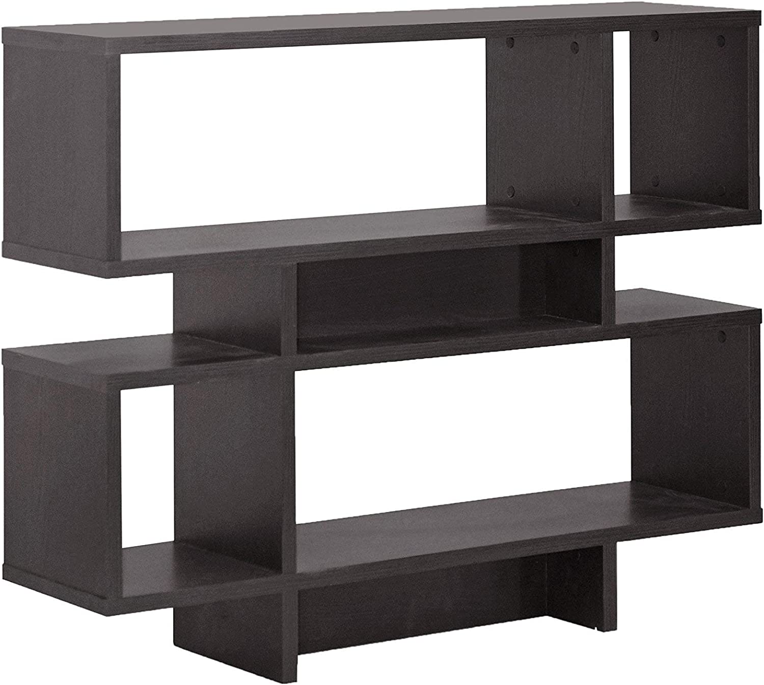 Baxton Studio Cassidy 4-Level Modern Bookshelf, Dark Brown