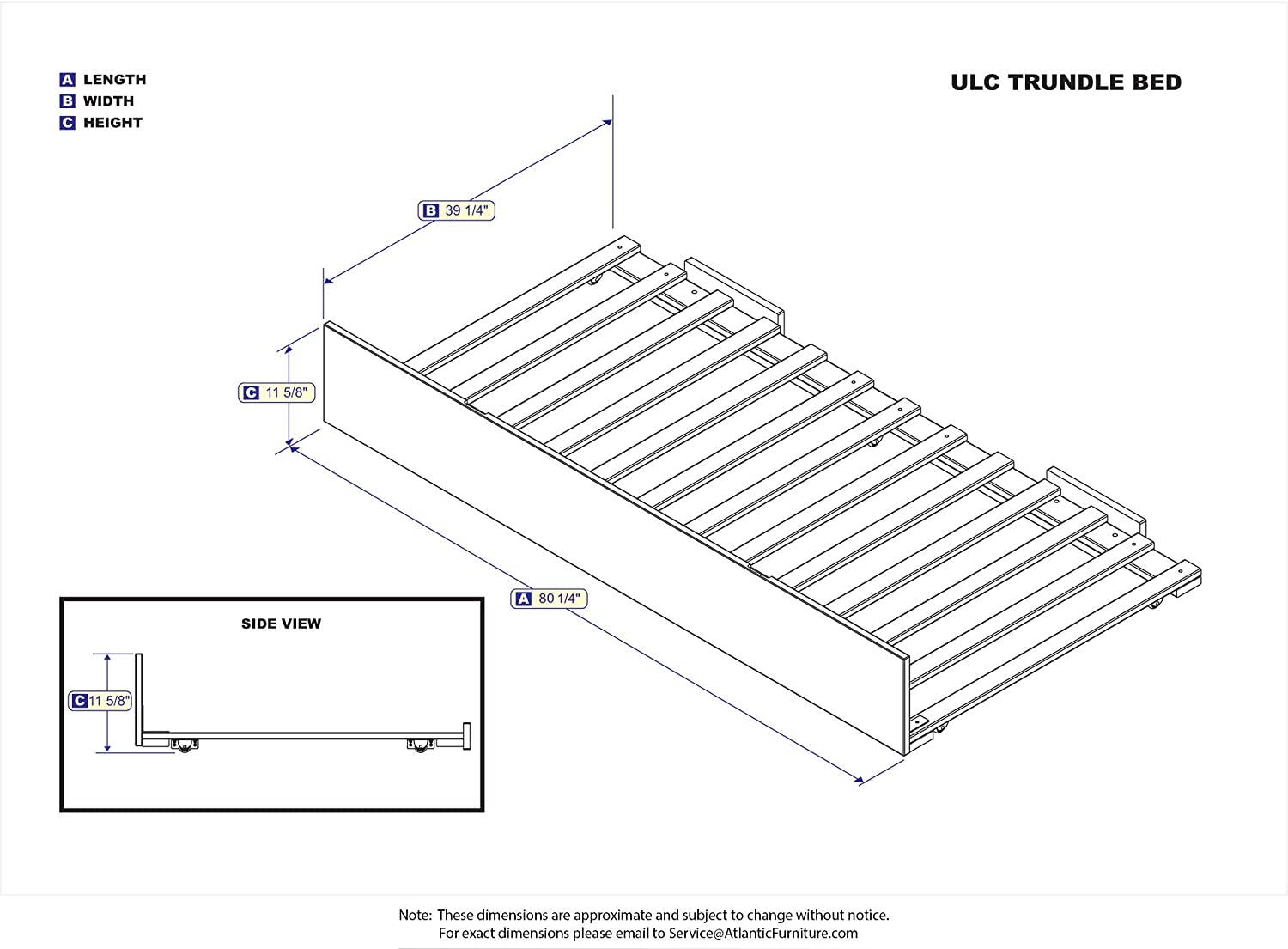 Urban Trundle Bed Twin Extra Long in White