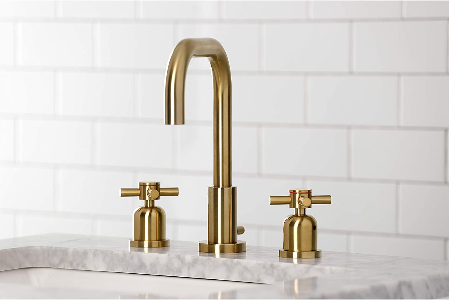 Kingston Brass FSC8933DX Concord Widespread Bathroom Faucet, Brushed Brass