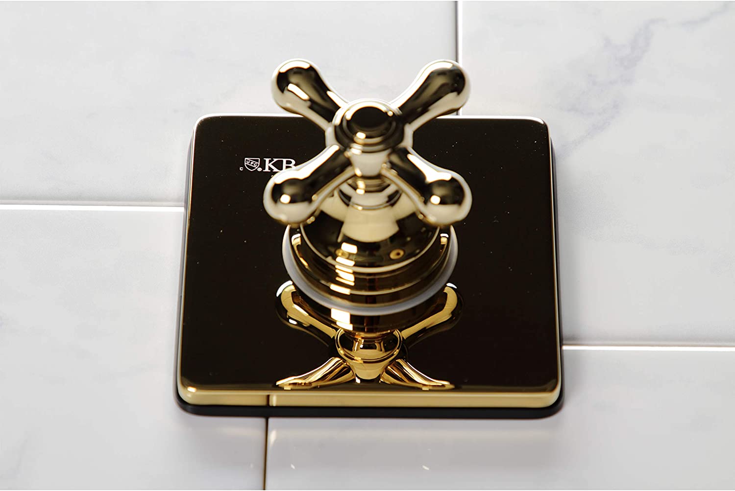 Kingston Brass KS3042AX Three-Way Diverter Valve with Trim Kit, Polished Brass