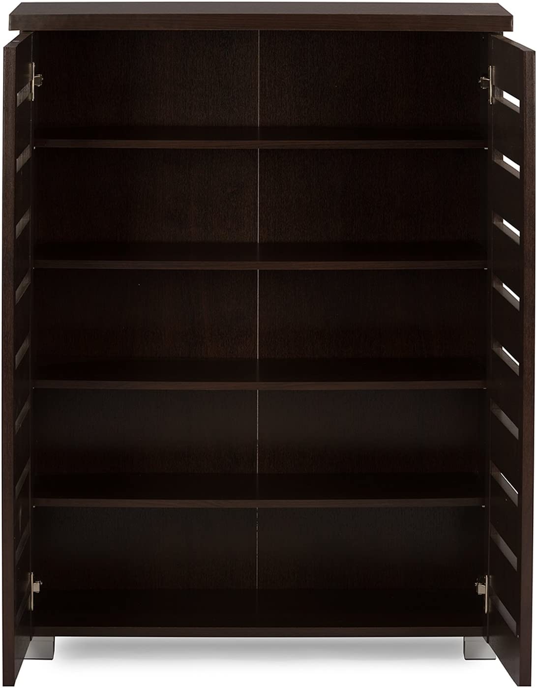 Wholesale Interiors Baxton Studio Adalwin Modern and Contemporary 2-Door Dark Brown Wooden Entryway Shoes Storage Cabinet