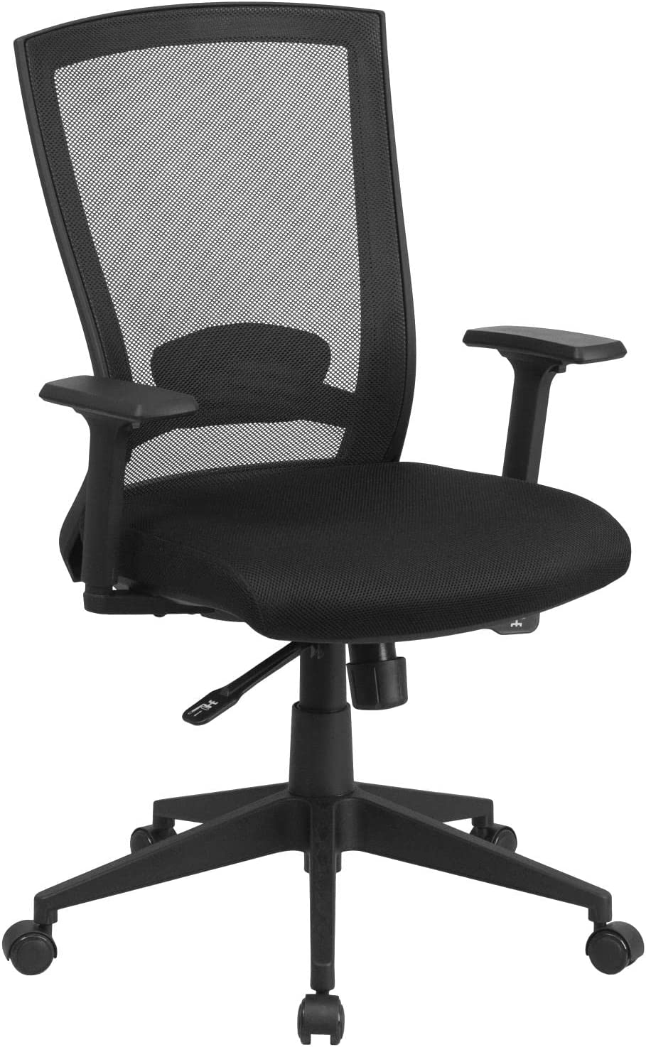 Flash Furniture Mid-Back Black Mesh Executive Swivel Ergonomic Office Chair with Back Angle Adjustment and Adjustable Arms