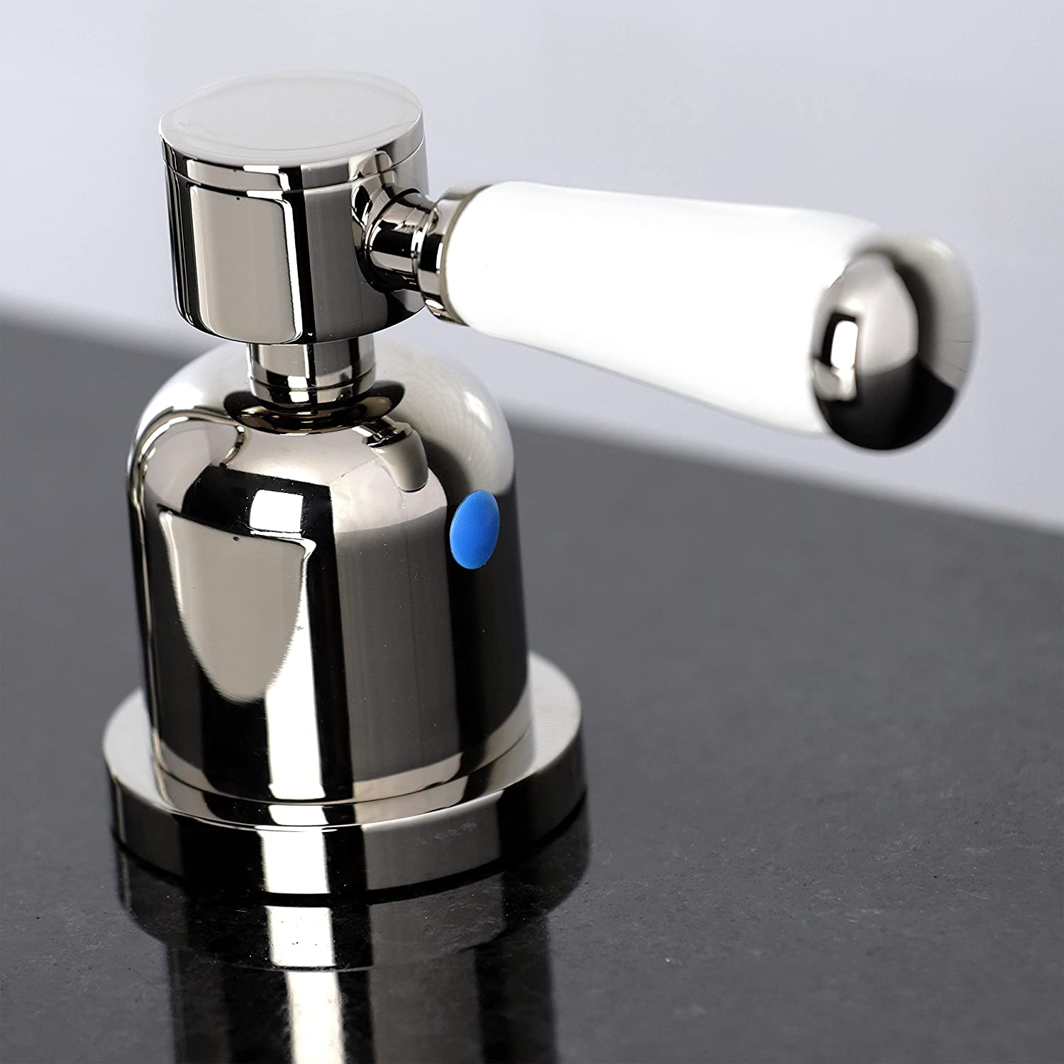 Kingston Brass FSC8929DPL Paris Widespread Bathroom Faucet, 5-3/8 Inch in Spout Reach, Polished Nickel