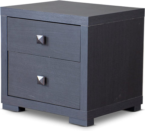 Baxton Studio Wholesale Interiors Marco Contemporary 2-Drawer Nightstand, Brown