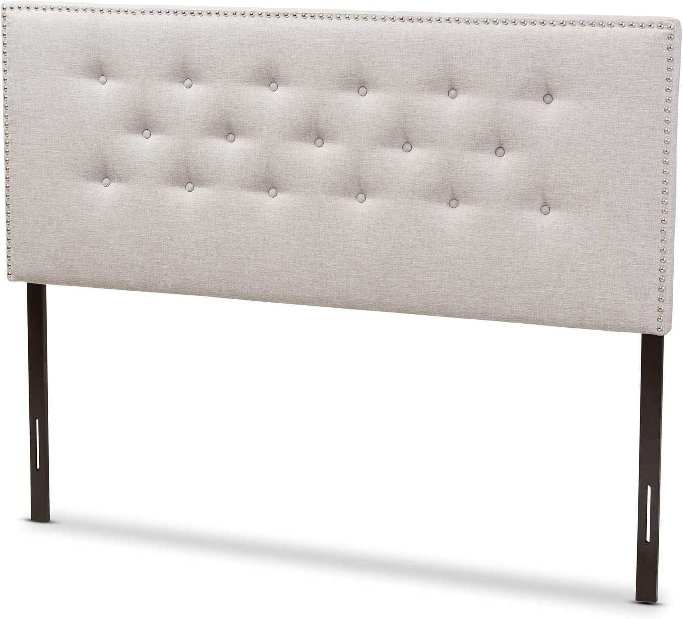 Baxton Studio Windsor Modern and Contemporary Greyish Beige Fabric Upholstered Full Size Headboard