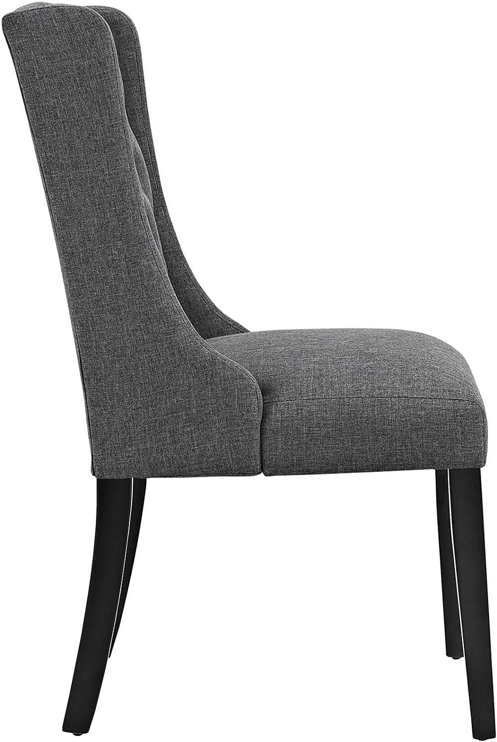 Modway Baronet Modern Tufted Upholstered Fabric Parsons Kitchen and Dining Room Chair in Gray