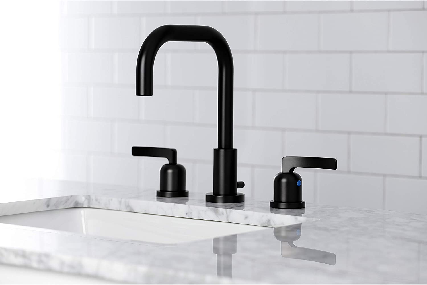 Kingston Brass FSC8930EFL Centurion Widespread Bathroom Faucet, Matte Black