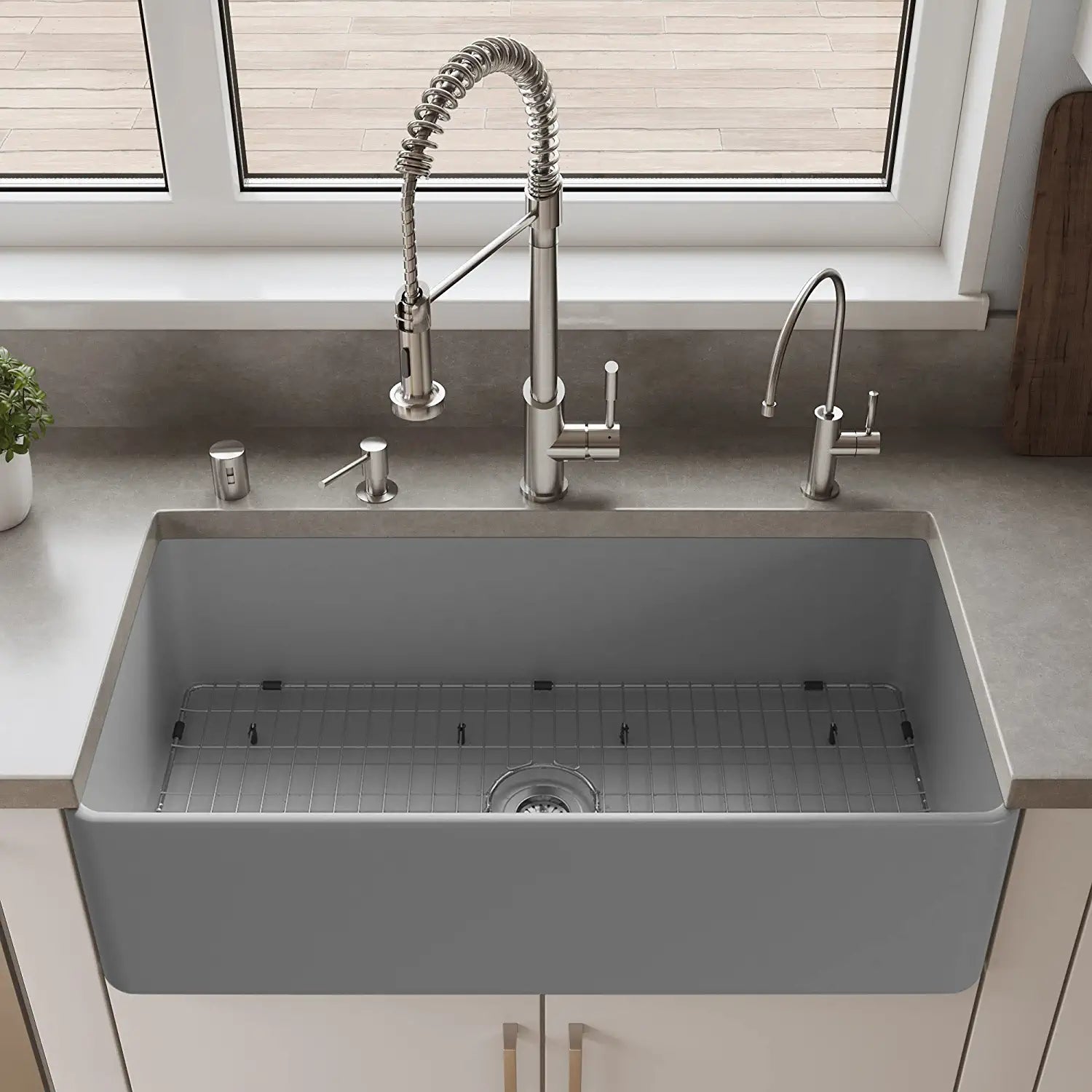 ALFI brand ABF3618-GM Kitchen Sink, Grey Matte