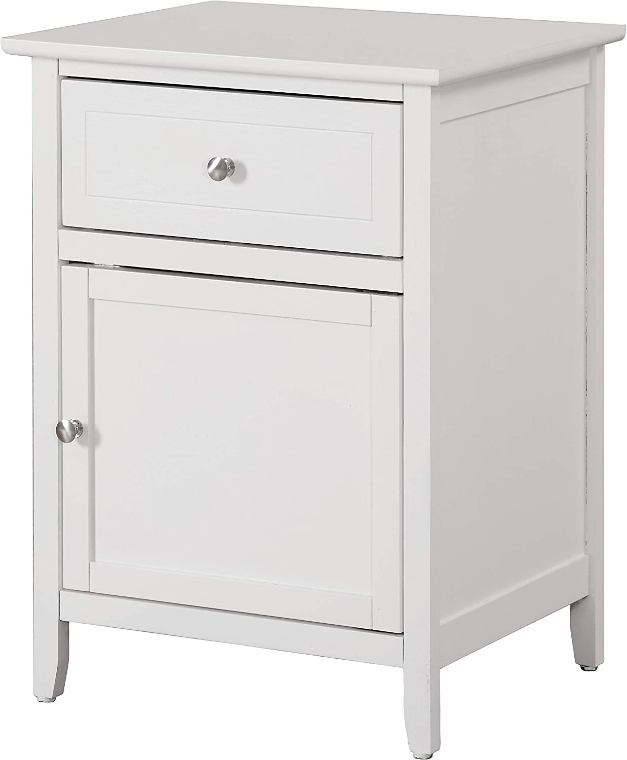 Glory Furniture 1 Drawer /1 Door Nightstand, White