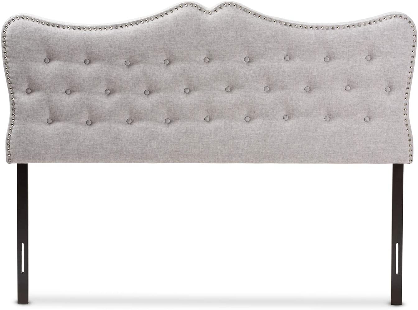 Baxton Studio Emma Modern and Contemporary Greyish Beige Fabric Queen Size Headboard