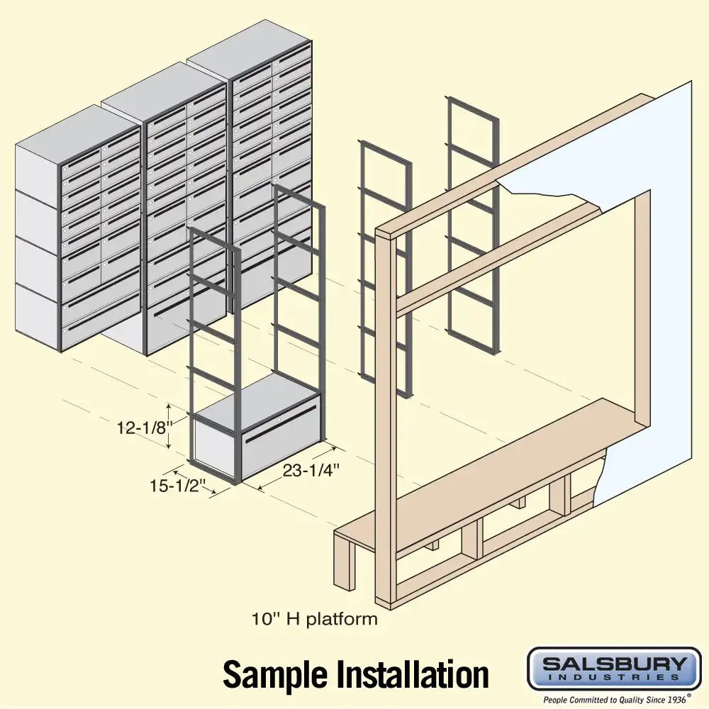 Salsbury Industries 2401 Data Distribution System Aluminum Box, 1 Door, Aluminum with Black Trim