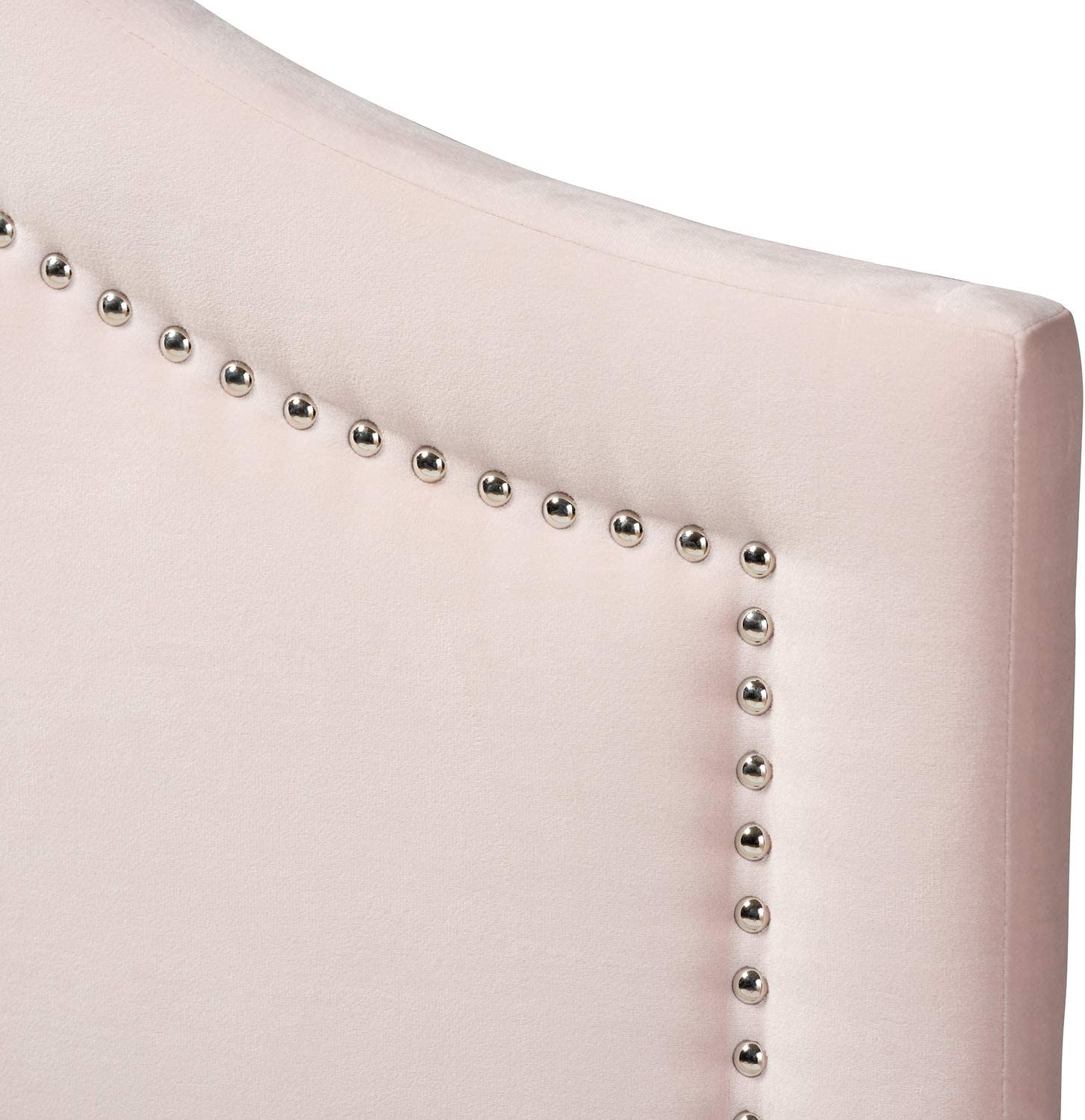 Baxton Studio Rita Modern and Contemporary Light Pink Velvet Fabric Upholstered Full Size Headboard